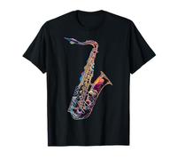 Saxofón Instrumento Musical Motivo Ilustración Saxofón Camiseta
