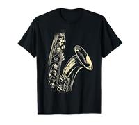 Saxofón Instrumento Musical Motivo Ilustración Saxofón Camiseta