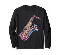 Saxofón Instrumento Musical Obra gráfica Saxofón Manga Larga