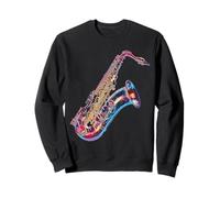 Saxofón Instrumento Musical Obra gráfica Saxofón Sudadera