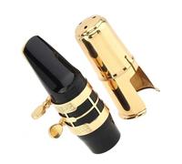 Saxofón Instrumentos Accesorio Boquilla De Saxofón Alto Drop E, Ligadura De Flor Tallada, Tapa De Latón, Piezas De Boca De Saxofón De Baquelita (Color : Gold)