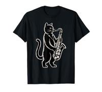 Saxofón Jazz Music Cat Player Camiseta