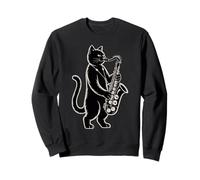 Saxofón Jazz Music Cat Player Sudadera