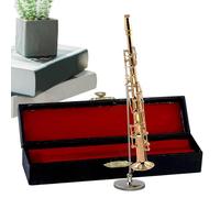 Saxofón Miniaturizado Instrumento Musical - Figuritas De Colección De Saxofón | Coleccionable con Soporte y Estuche, para Decoración del Hogar y Casa de Muñecas, Regalo para Cumpleaños y Navi