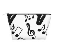 Saxofón Música Musical, Bolsa de artículos de tocador Bolsa de Maquillaje Bolsa de cosméticos Bolsa de artículos de tocador de Viaje portátil