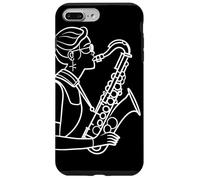Saxofón Niña Línea Arte Jazz Música para Niñas Carcasa para iPhone 7 Plus/8 Plus