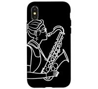 Saxofón Niña Línea Arte Jazz Música para Niñas Carcasa para iPhone X/XS