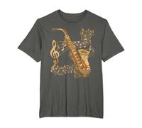 Saxofón Notas Musicales Instrumento Jazz Música Saxofonista Camiseta