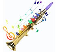 Saxofón para, juguete de saxofón - Juguetes de sonido para saxofón,Saxofón de canciones educativas, trompeta de instrumento musical con 8 teclas de colores para cumpleaños de vacaciones
