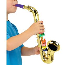Saxofón para niños, instrumento musical para niños, juguete musical, para niñas, cumpleaños, vacaciones, escuela, actuación escénica, juego de rol, competencia de talentos
