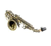 Saxofón Para Principiantes B Tubo De Curva Plana Principiante Adulto Profesional Tocando Saxofón Soprano Instrumento Superficie Imitación Cobre
