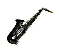 Saxofón Para Principiantes Saxofón Alto En Mi Bemol Tubo Pequeño Curvado Con Superficie Niquelada Negra Para Un Rendimiento Óptimo Del Instrumento