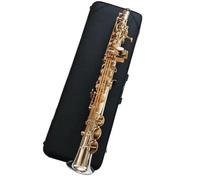 saxofón principiante Saxofón Agudo Profesional Bb, Tubo Recto Chapado En Plata De Cobre Blanco, Saxofón Saxophone Dividido (Color : Cloth Case)