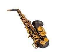 Saxofón Profesional Adultos Tipo Intérprete Saxofón Alto Eb Negro Niquelado Negro Cuerpo Tallado Profesional Viento De Madera(A)