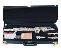 Saxofón Profesional Botón Chapado En Oro Con Carcasa De Saxofón Agudo Profesional Drop B-key Aplicable A Principiantes Y Adultos(Leather Case)