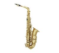 Saxofón Profesional El sonido es más encantador Saxofón alto en mi bemol con cuerpo de latón y carcasa blanca tallada.