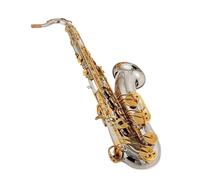 Saxofón Profesional Instrumentos Musicales Para Principiantes Saxofón Tenor Tono Bb Tubo Niquelado Llave Dorada Saxofón Con Estuche Accesorios(A)