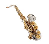 Saxofón Profesional Instrumentos Musicales Profesionales Saxofón Tenor Bb Tono Tubo Niquelado Llave Dorada Con Accesorios De Caja(A)