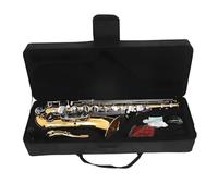 Saxofón Profesional Principiantes Y Adultos Saxofón Dorado Y Plateado Bb Saxofón Tenor Instrumento Musical De Latón Profesional Con Estuche Y Cepillo(A)