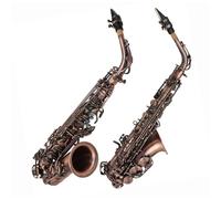 Saxofón Profesional Saxofón Alto Antiguo Rojo Saxofón Alto Eb Material De Latón Con Correa Accesorio De Soporte De Tela(C)