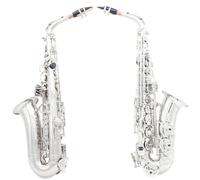 Saxofón Profesional Saxofón Alto Eb Cuerpo De Latón Plano En Mi Plateado Saxofón Tallado Con Estuche Correa Guantes Juego De Accesorios De Cañas(B)