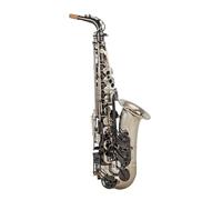 Saxofón Profesional Saxofón Alto Eb Tune Instrumento Musical De Latón Saxofón Lacado En Plata Negra Con Bolsa Para Instrumentos Y Accesorios(A)