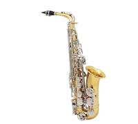 Saxofón Profesional Saxofón alto en mi bemol instrumento de viento de madera profesional bañado en plata y latón saxofón en mi bemol(Golden Style 12)