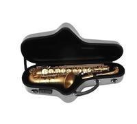 Saxofón Profesional Saxofón Alto Plano Tono E Cuerpo De Tubo De Latón Botón De Concha Blanca Juego De Saxofón Esmerilado Con Funda Correa Guante De Tela(A)