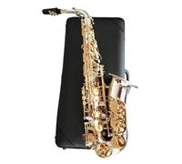 Saxofón Profesional Saxofón alto plateado con llave dorada, profesional, Super Play Sax con estuche