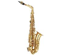 Saxofón Profesional Saxofón Dorado Lacado Alto Drop E De Gama Media Tubo Dorado Pintado Con Patrones Tallados Con Bolsa Accesorios Para Instrumentos