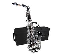 Saxofón Profesional Saxofón Eb Alto Saxofón Niquelado Negro Para Principiantes Adultos Saxofón Con Correa De Tela Guantes Accesorios