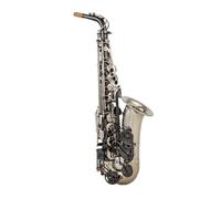 Saxofón Profesional Saxofón Profesional Para Principiantes Alto Eb Tune Instrumento Musical De Latón Laca Negra Y Plateada Con Accesorios Para Instrumentos(A)