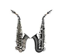 Saxofón Profesional Saxofón Soprano Bb Juego Plano B Niquelado Negro Con Estuche Accesorios Para Saxofón Instrumento Profesional Para Principiantes(B)