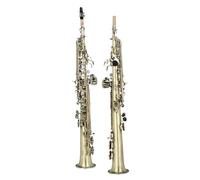 Saxofón Profesional Saxofón Soprano Bb Recto De Bronce Cian Instrumento De Viento De Madera Con Patrón Tallado En Oro Lacado Con Estuche Paño De Cepillo De Caña