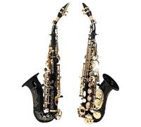 Saxofón Profesional Saxofón Soprano De Latón Con Llave Bb Saxofón Con Correa Piezas De Cepillo Botón De Concha Blanco Tallado Botón Negro Y Dorado