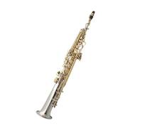 Saxofón Profesional Saxofón Soprano De Tubo Recto Plano B Instrumento De Saxofón De Nivel De Rendimiento Profesional Llave Plateada Y Dorada
