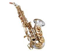 Saxofón Profesional Saxofón Soprano Llave Dorada Plateada Con Estuch Lengüetas De Ligadura Para Saxofón Cuello Instrumentos Profesionales Para Saxofón(A)