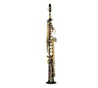 Saxofón Profesional Saxofón Soprano Para Principiantes Llave B Tubo Recto Saxofón Lacado En Oro Instrumento Profesional Accesorios Para Cajas(Black)