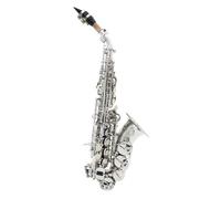 Saxofón Profesional Saxofón Soprano Profesional Para Principiantes Saxofón Con Llave Grabada Con Cuerpo De Latón Bb Y Guantes De Lengüeta Paño Para Frotar La Espalda(F)