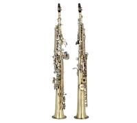 Saxofón Profesional Saxofón Soprano Recto Bb Cuerpo De Latón Instrumento De Viento De Madera Con Estuche Juego De Soporte Accesorios De Lengüeta(A)