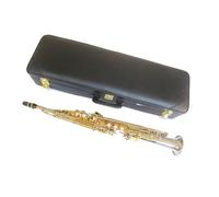 Saxofón Profesional Saxofón Soprano Recto Profesional Alpaca Llave Dorada Lengüetas De Ligadura Soprano Cuello Y Caja Dura