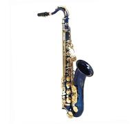 Saxofón Profesional Saxofón Tenor Bb Llave Azul Dorada Cuerpo De Tubo De Latón, Saxofón Tenor Instrumento Musical De Viento De Madera Conjunto Para Principiantes(A)