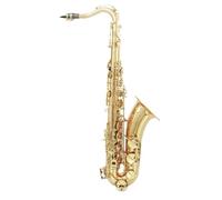Saxofón Profesional Saxofón Tenor Bb Profesional Latón Lacado Oro B Saxofón Plano Instrumento Musical De Viento De Madera Con Accesorios De Caja(C)
