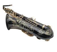 Saxofón Profesional Saxofón Tenor Bb Tune Negro Niquelado Botón Dorado Instrumentos De Viento De Madera Profesionales Con Accesorios De Caja(B)