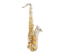 Saxofón Profesional Teclas De Cuerpo De Saxofón Tenor Bb Bañadas En Plata Instrumento Profesional Para Principiantes Con Estuche Y Accesorios(A)
