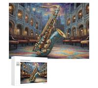 Saxofón Puzzle 300 Piezas Familiar Toda La Familia Instrumento Musical Música Rompecabezas 3D Colorido para Hombres Y Mujeres Aliviar Estrés DIY Creativo Decoración Hogar 300 PCS