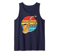 Saxofón retro jazz vintage música para fans Camiseta sin Mangas