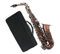 saxofón Saxofón alto antiguo rojo Saxofón alto en mi bemol Saxofón en mi bemol Material de latón Con soporte Accesorio recortador(Saxophone)