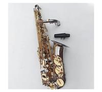 Saxofón Saxofón Alto E-flat Latón Chapado En Plata Llaves Doradas Instrumento De Saxofón Patrón De Talla Profunda A Mano