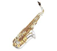 Saxofón Saxofón Alto Eb Tune, Cuerpo Chapado En Plata Y Níquel, Teclas Lacadas En Oro, Saxofón En Mi Bemol Con Estuche De Lona